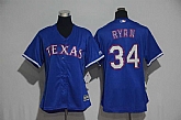 Women Texas Rangers #34 Nolan Ryan Blue New Cool Base Stitched Jersey,baseball caps,new era cap wholesale,wholesale hats